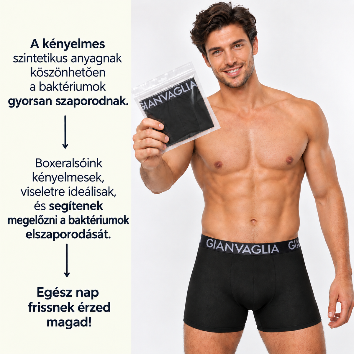 COTTONCORE™ – PAMUT FÉRFI BOXERALSÓ 4+1 AJÁNDÉK